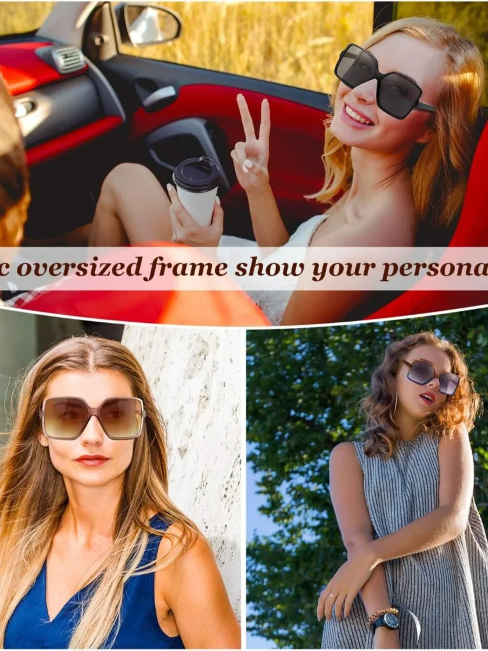 Fashionable Oversized Square Sunglasses with Polarized Lenses – 3 Chic Options